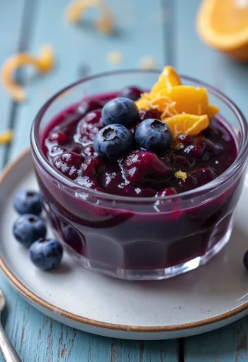 Tranebær-appelsinsauce serveret