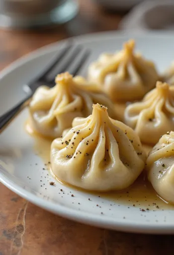 Khinkali køddumplings serveret
