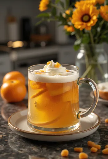 Mynte-citrus cider serveret i glas