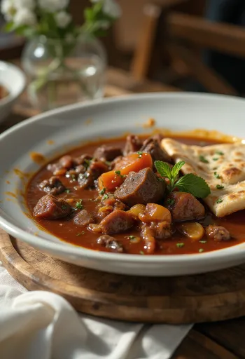 Aiwaj irakisk tomatiseret oksekød serveret