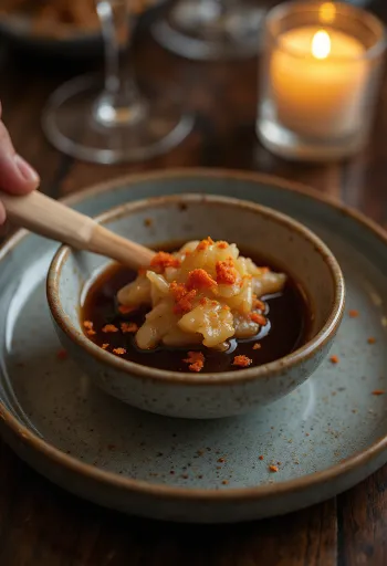 Asiatisk ingefærglace serveret