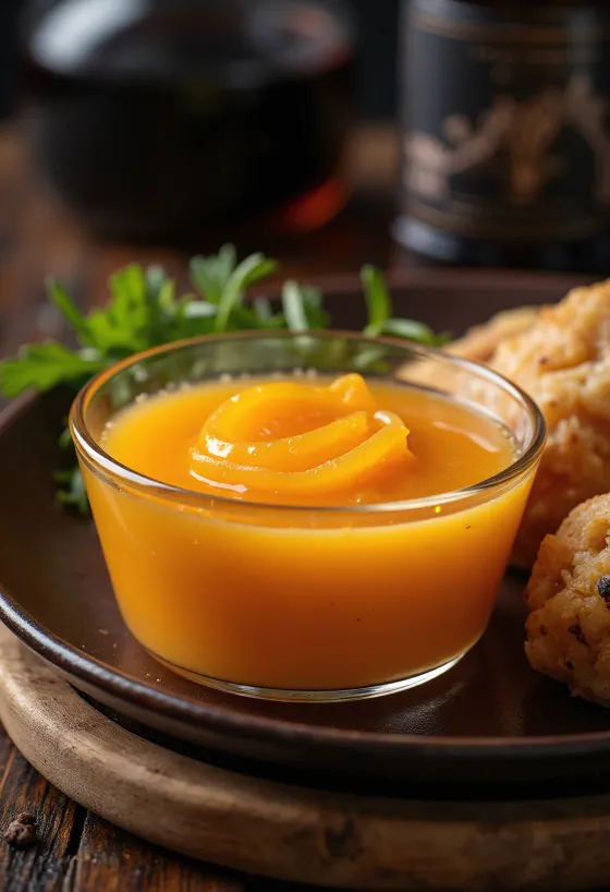 Ingefær-appelsinsauce serveret