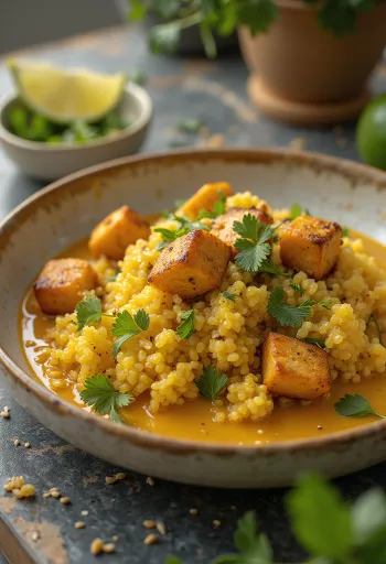 Lime-karry quinoa med tofu
