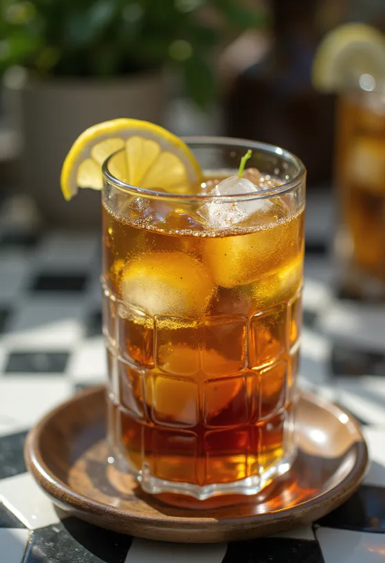 Mynte iste med limeskiver og mynteblade i et glas