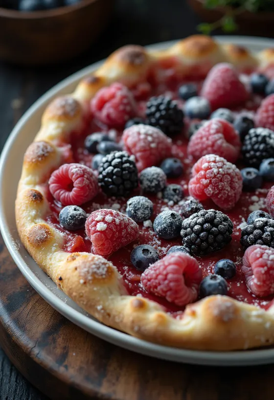 Pizza ai Frutti di Bosco med friske skovbær