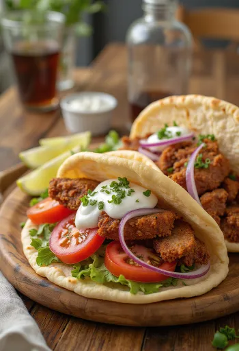 Pork Gyros, græsk svinekød i pita med tzatziki