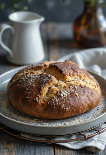 Mørke flade brød med hul i midten