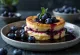 Vanilje-blåbærsoufflé serveret
